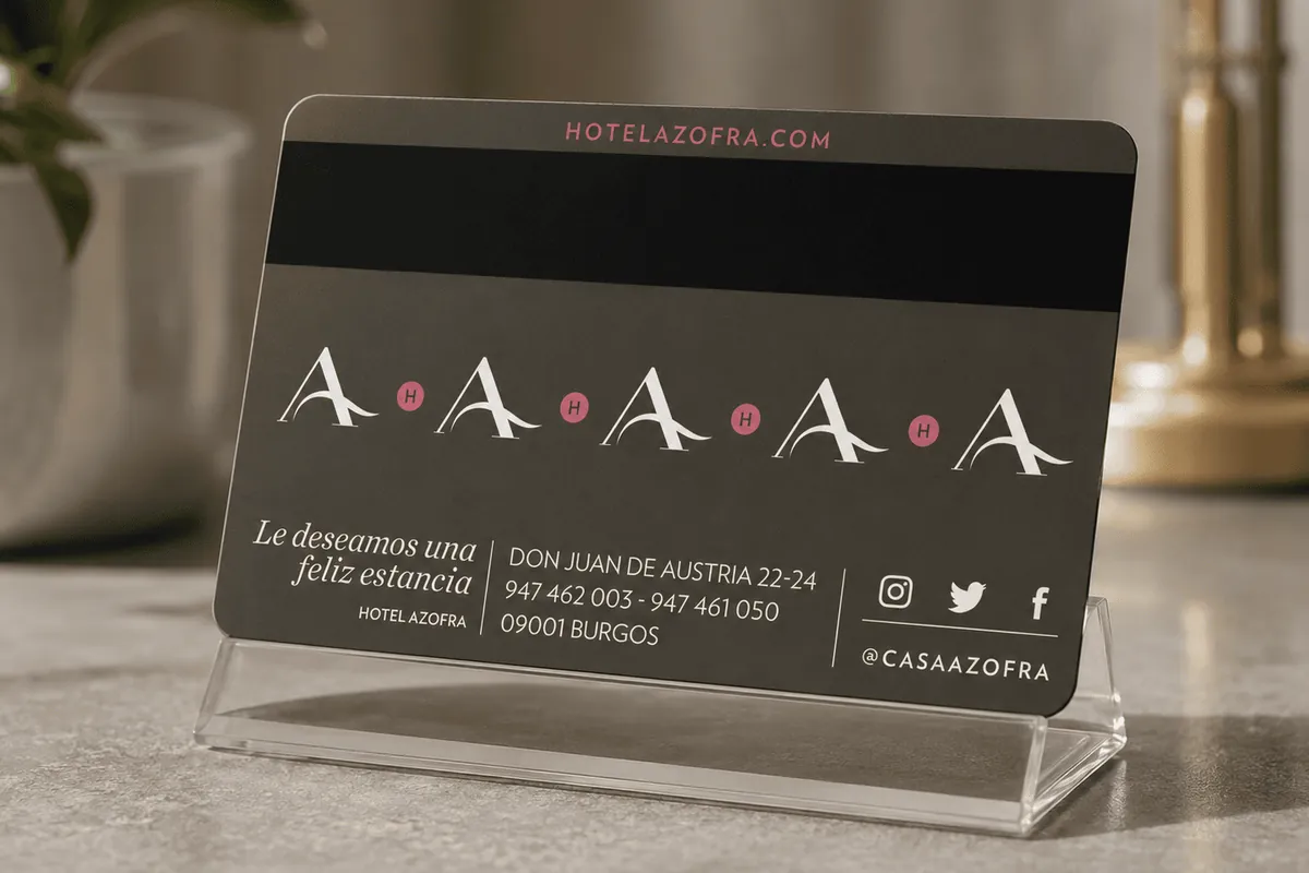 Tarjeta con banda magnética del Hotel Azofra de Burgos
