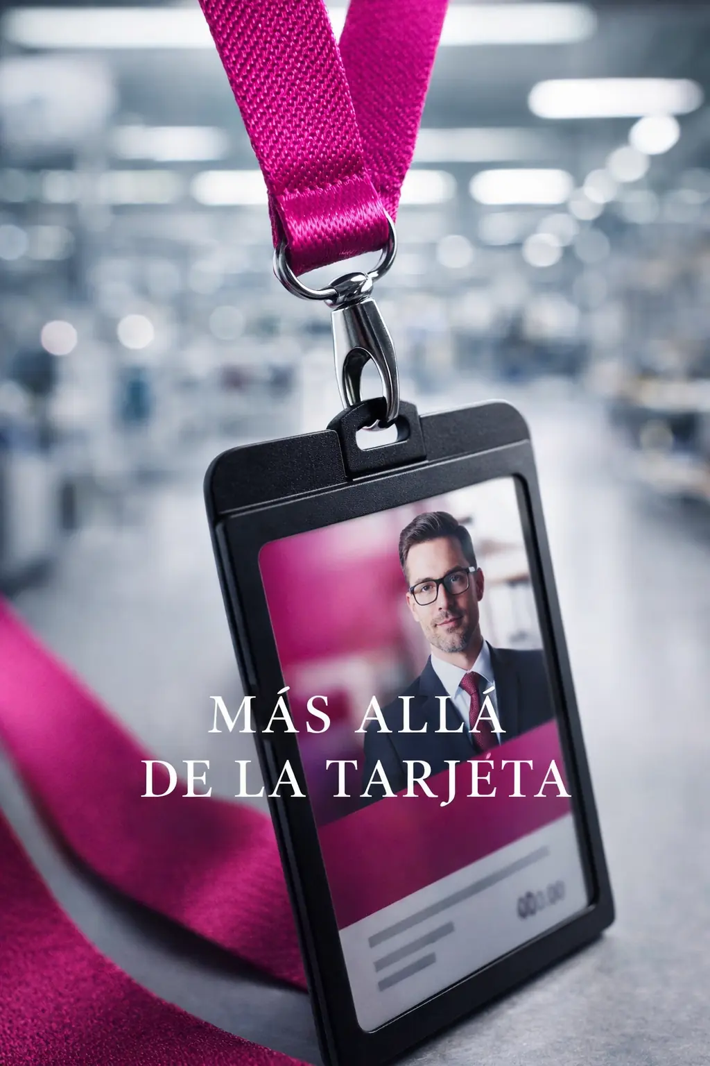 Lanyards personalizados magenta y portatarjetas rígidos para empresas.