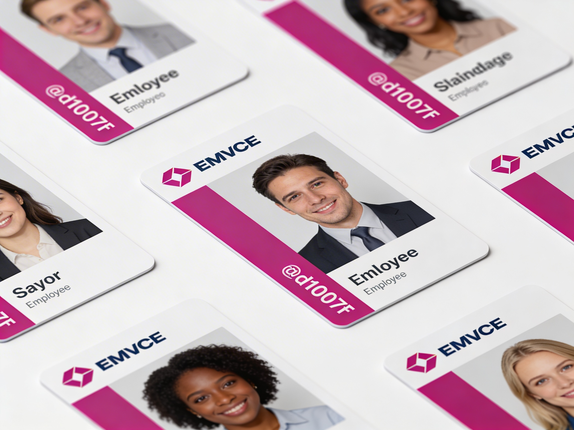 Carnets de empleado personalizados en PVC con foto, nombre y chip RFID para control de accesos empresarial