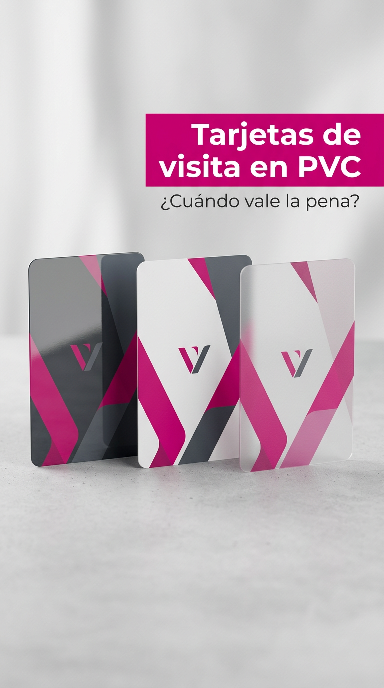 Tarjetas de visita en PVC con acabado mate y brillo sobre superficie neutra — La Fábrica de Tarjetas PVC
